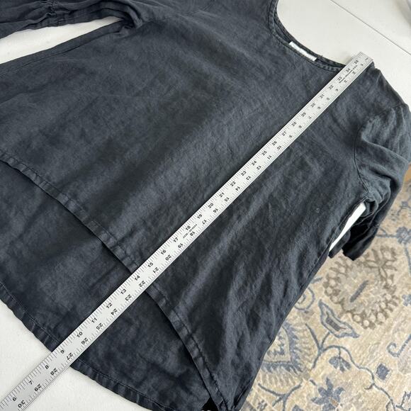 Bryn Walker Top Womens Small Black Fran Linen Ruffle Bell Sleeve High-Low Blouse - Picture 10 of 12